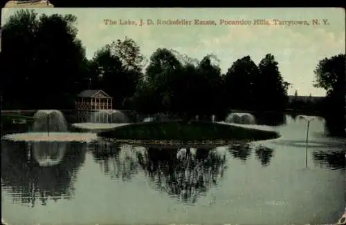 Ak Tarrytown New York USA, The Lake J.D. Rockefeller Estate, Pocantico Hills