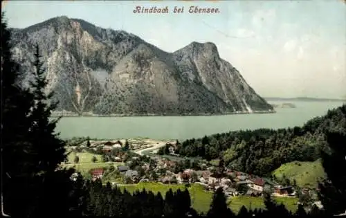 Ak Ebensee in Oberösterreich, Rindbach, Panorama