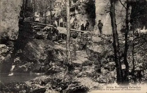 Ak Hägendorf Olten Kanton Solothurn, Teufelsschlucht, Höhle Durchgang Kellerfluh