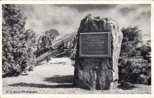 Ak Camp Kilmer New Jersey USA, Memorial Tablet Honoring Joyce Kilmer