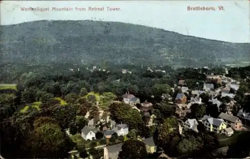 Ak Brattleboro Vermont USA, Wantastiquet Mountain from Retreat Tower