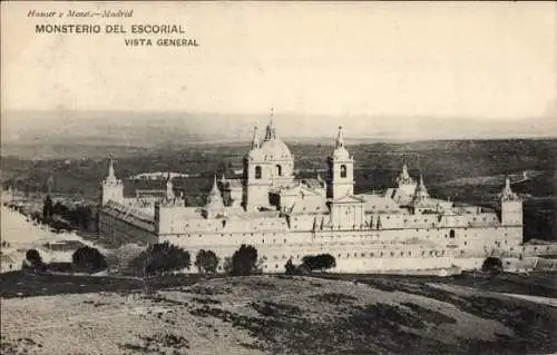 Ak San Lorenzo de El Escorial Madrid, Kloster Escorial, Gesamtansicht