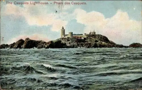 Ak Angelsächsische Insel Alderney, Leuchtturm Les Casquets