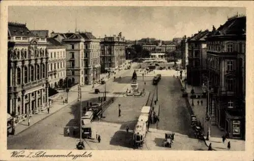 Ak Wien 1 Innere Stadt, Schwarzenbergplatz, Straßenbahn