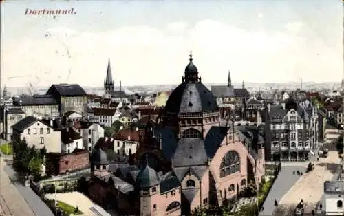 Ak Dortmund im Ruhrgebiet, Gesamtansicht, Synagoge