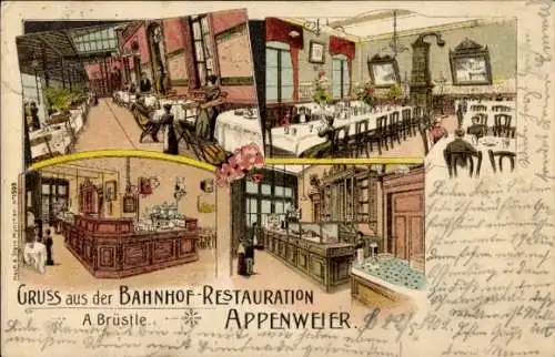 Litho Appenweier in Baden Schwarzwald, Bahnhofsrestauration