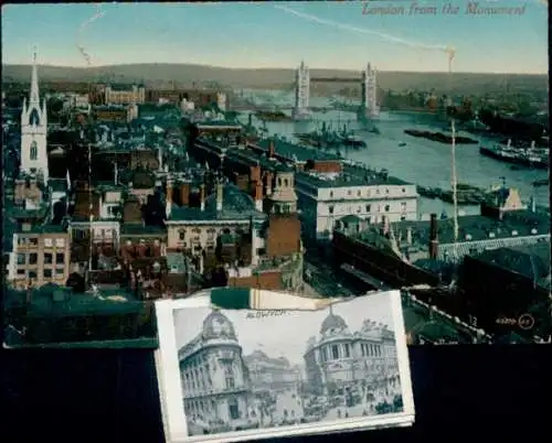 Leporello Ak London City England, Panorama from the Monument, Aldwych