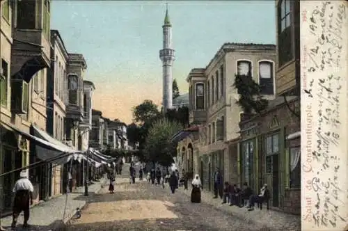 Ak Konstantinopel Istanbul Türkei, Straßenpartie, Quartier à Scutari