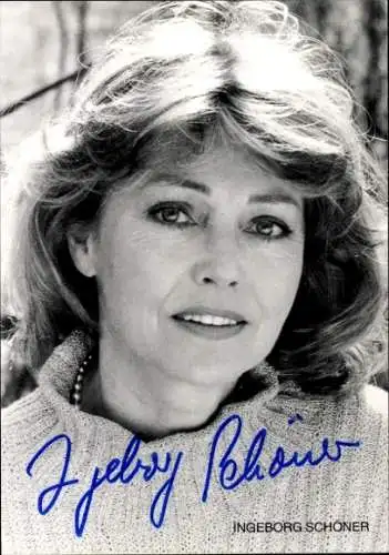 Ak Schauspielerin Ingeborg Schöner, Portrait, Autogramm