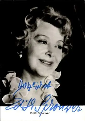 Ak Schauspielerin Edith Schollwer, Portrait, Autogramm