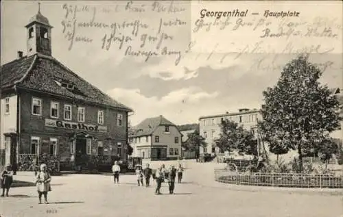 Ak Georgenthal in Thüringen, Hauptplatz, Gasthof