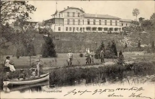 Ak Hamburg Wandsbek Poppenbüttel, Boot, Alsterschlucht