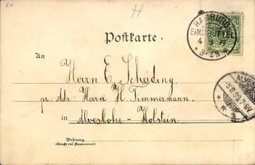 Litho Hamburg Harburg, Waldschlösschen in der Haake