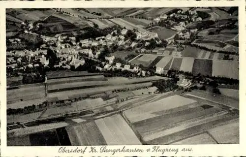 Ak Obersdorf Sangerhausen am Südharz, Fliegeraufnahme