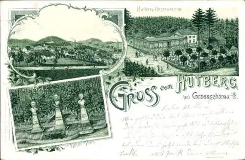 Litho Großschönau in Sachsen, Hutberg, Restauration, Kaiser Hain