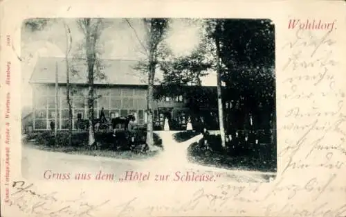 Ak Hamburg Wandsbek Wohldorf, Hotel zur Schleuse