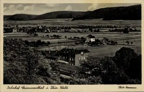 Ak Grimmenthal Thüringen, Bahnhof