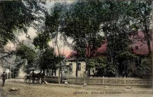 Ak Lehnitz an der Nordbahn Oranienburg, Allee mit Restaurant