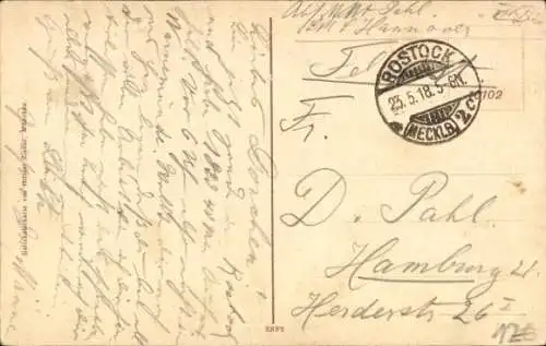 Ak Rostock, Wallstraße, Gymnasium