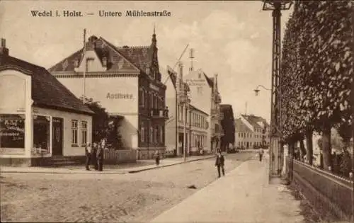 Ak Wedel an der Elbe, Untere Mühlenstraße