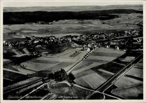 Ak Schnelldorf in Mittelfranken, Fliegeraufnahme