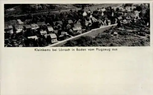 Ak Kleinkems Efringen Kirchen am Oberrhein, Fliegeraufnahme, Gasthaus zur Blume