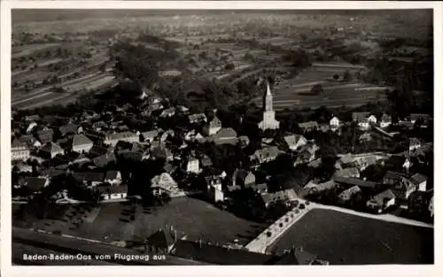 Ak Oos Baden Baden am Schwarzwald, Fliegeraufnahme