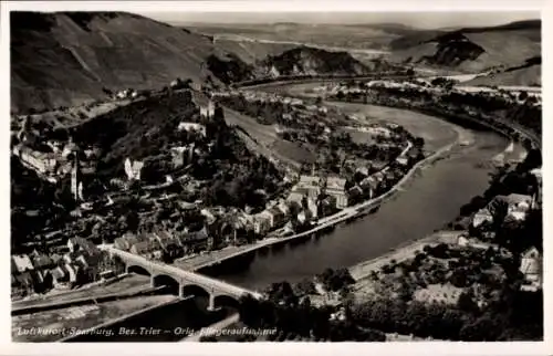 Ak Saarburg an der Saar Bezirk Trier, Fliegeraufnahme