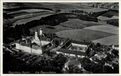 Ak Roggenburg Schwaben Bayern, Fliegeraufnahme