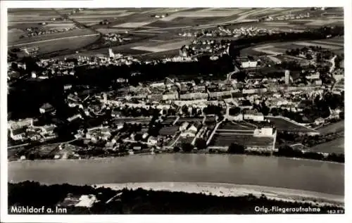 Ak Mühldorf am Inn Oberbayern, Fliegeraufnahme