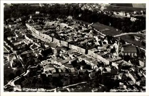 Ak Mühldorf am Inn Oberbayern, Fliegeraufnahme