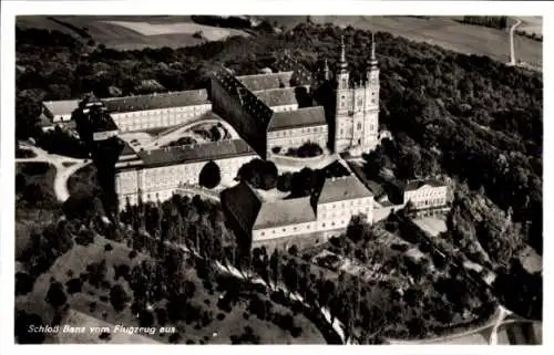 Ak Bad Staffelstein am Main Oberfranken, Schloss Banz, Fliegeraufnahme