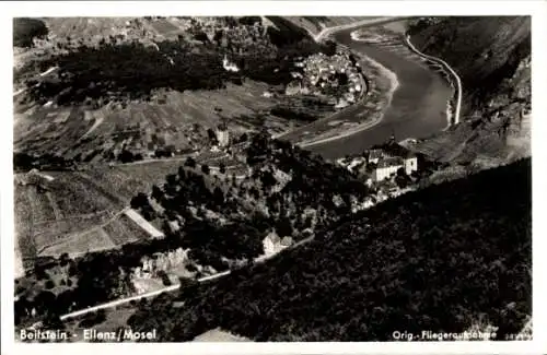 Ak Ellenz Poltersdorf an der Mosel, Fliegeraufnahme