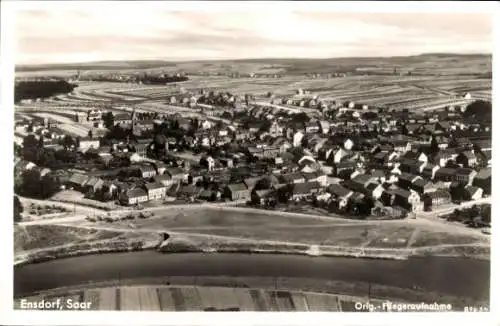 Ak Ensdorf an der Saar, Fliegeraufnahme