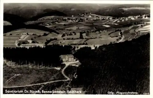 Ak Benneckenstein Oberharz, Sanatorium Dr. Noack, Fliegeraufnahme