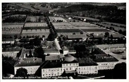 Ak Birkach Stuttgart in Württemberg, Schloss Hohenheim, Fliegeraufnahme