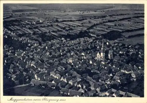 Ak Muggensturm in Baden, Fliegeraufnahme