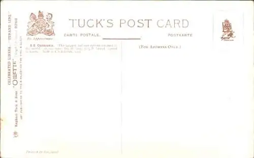 Künstler Ak Cunard Line, S.S. Carmania, Dampfschiff