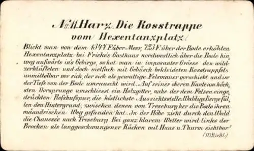 CdV Thale im Harz, Rosstrappe, Hexentanzplatz