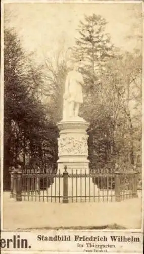 CdV Berlin Tiergarten, Standbild Friedrich Wilhelm, von Bildhauer Drake