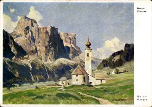 Künstler Ak Maurus, Hanns, Sellagruppe Südtirol, Kirche