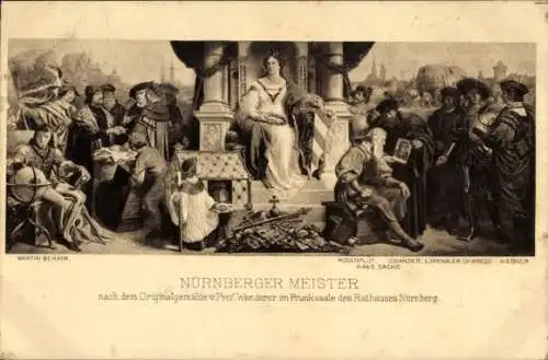 Ak Nürnberg in Mittelfranken, Rathaus, Nürnberger Meister, Prunkensaal