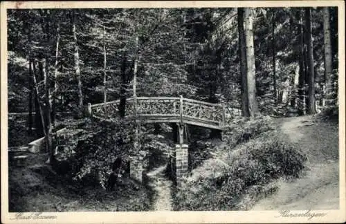 Ak Bad Essen in Niedersachsen, Kuranlagen, Brücke