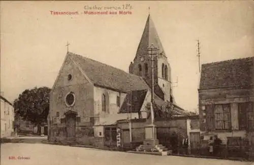 Ak Tessancourt Yvelines, Kirche, Kriegerdenkmal