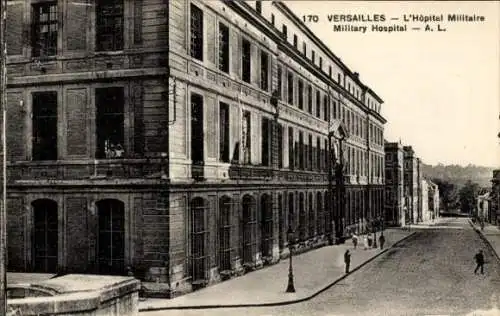 Ak Versailles Yvelines, Hopital Militaire, Straße