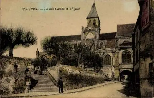 Ak Triel Yvelines, Rue Galande, Kirche