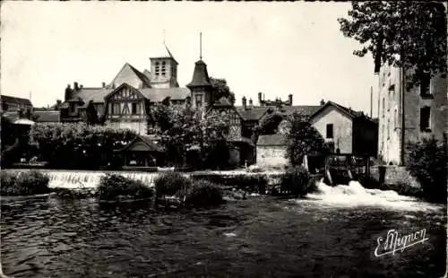 Ak Montigny sur Loing Seine et Marne, Le Deversoir, La Vanne Rouge