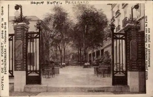 Ak Fontainebleau Seine et Marne, Hotel de la Foret, Eingangstor