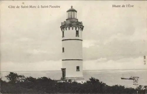 Ak Saint Nazaire Loire Atlantique, Cote de Saint-Marc, Phare de l'Eve