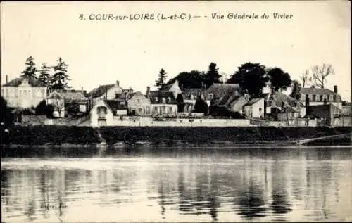 Ak Cour sur Loire Loir-et-Cher, Gesamtansicht des Vivier